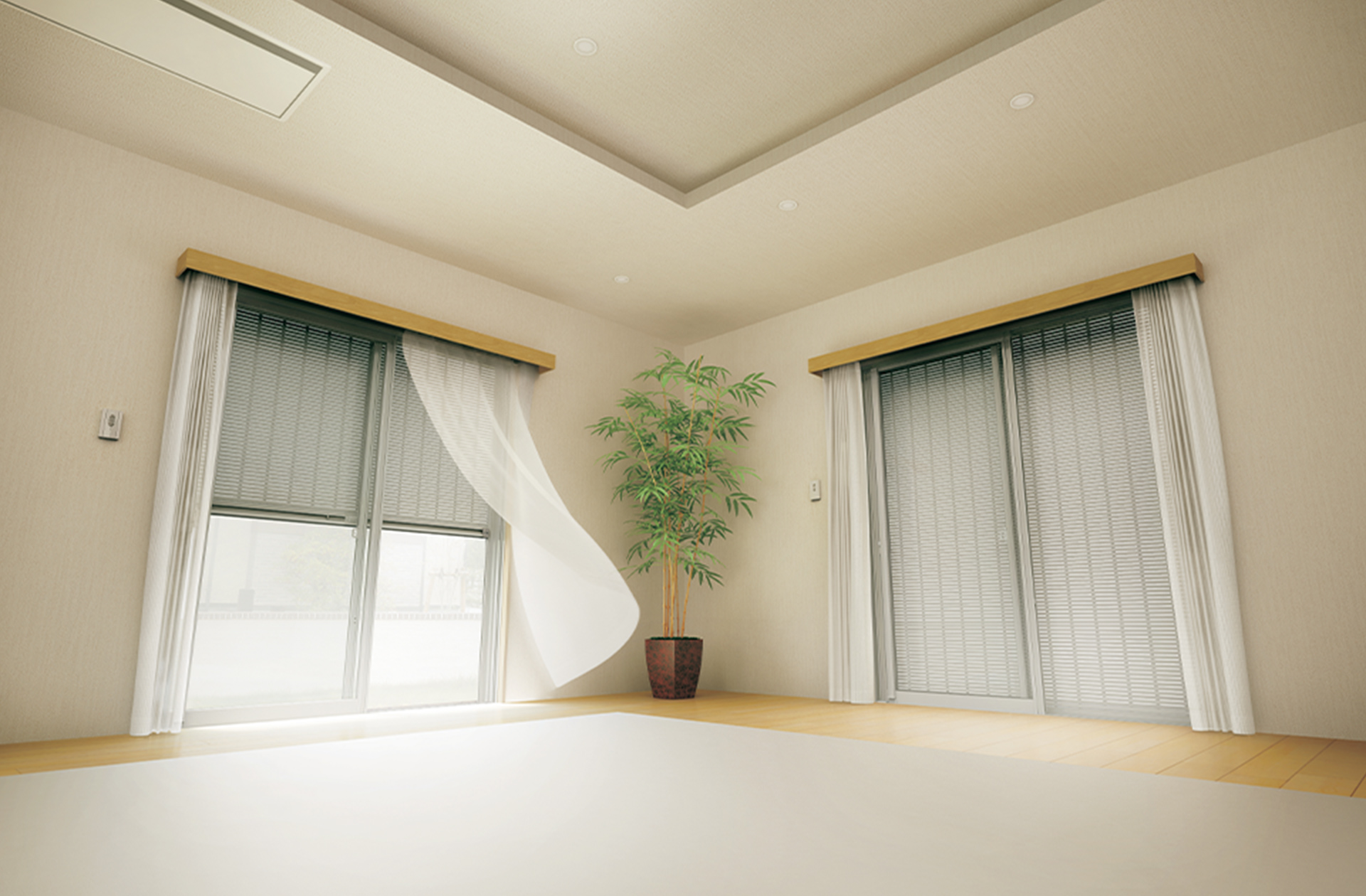 窓ガラスの台風対策を紹介！防災・減災効果を高める耐風シャッター イメージ